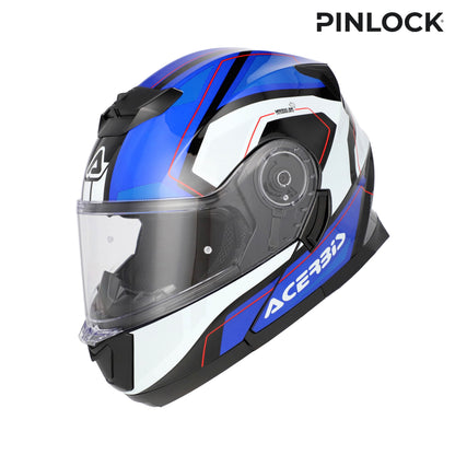 CAPACETE SEREL AZUL/BRANCO ACERBIS