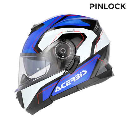 CAPACETE SEREL AZUL/BRANCO ACERBIS