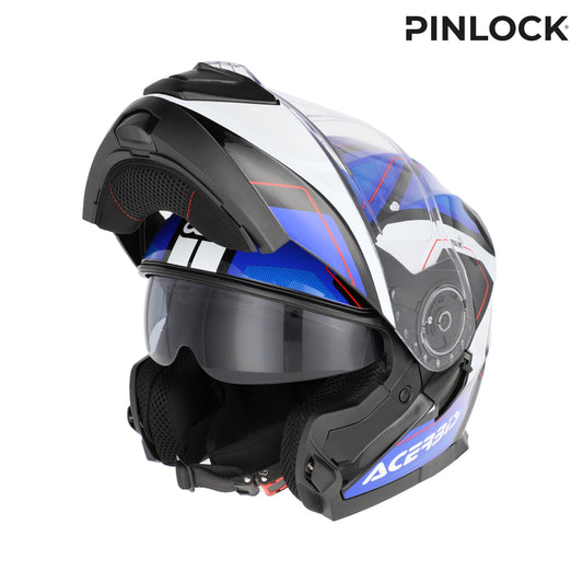 CAPACETE SEREL AZUL/BRANCO ACERBIS